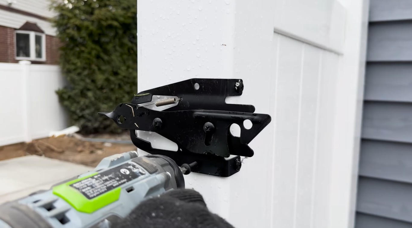 Close-up of quality fence hardware installation and repair in Eagle Mountain